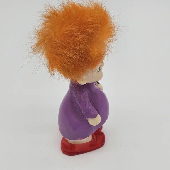 Vintage 1970 It's The Berries Happy Birthday Figurine. Purple Dress/Orange Hair. - Picture 6 of 8